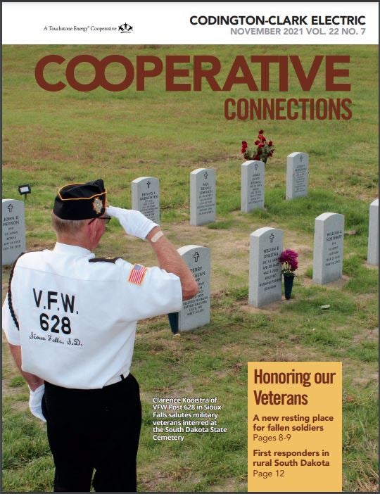 November 21 Magazine Cover Veteran Saluting in Cemetery