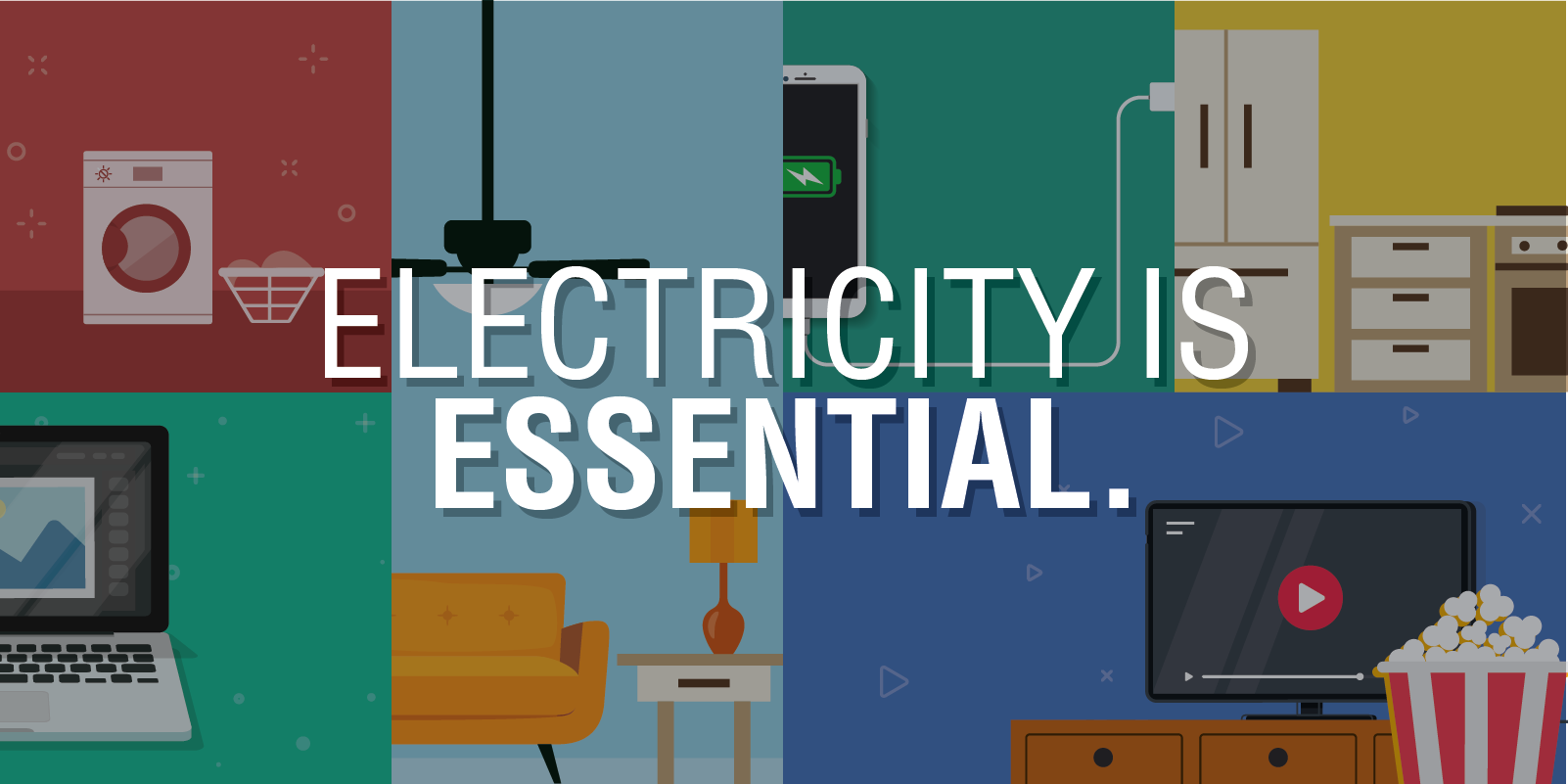 Electricity is Essential graphic illustrations